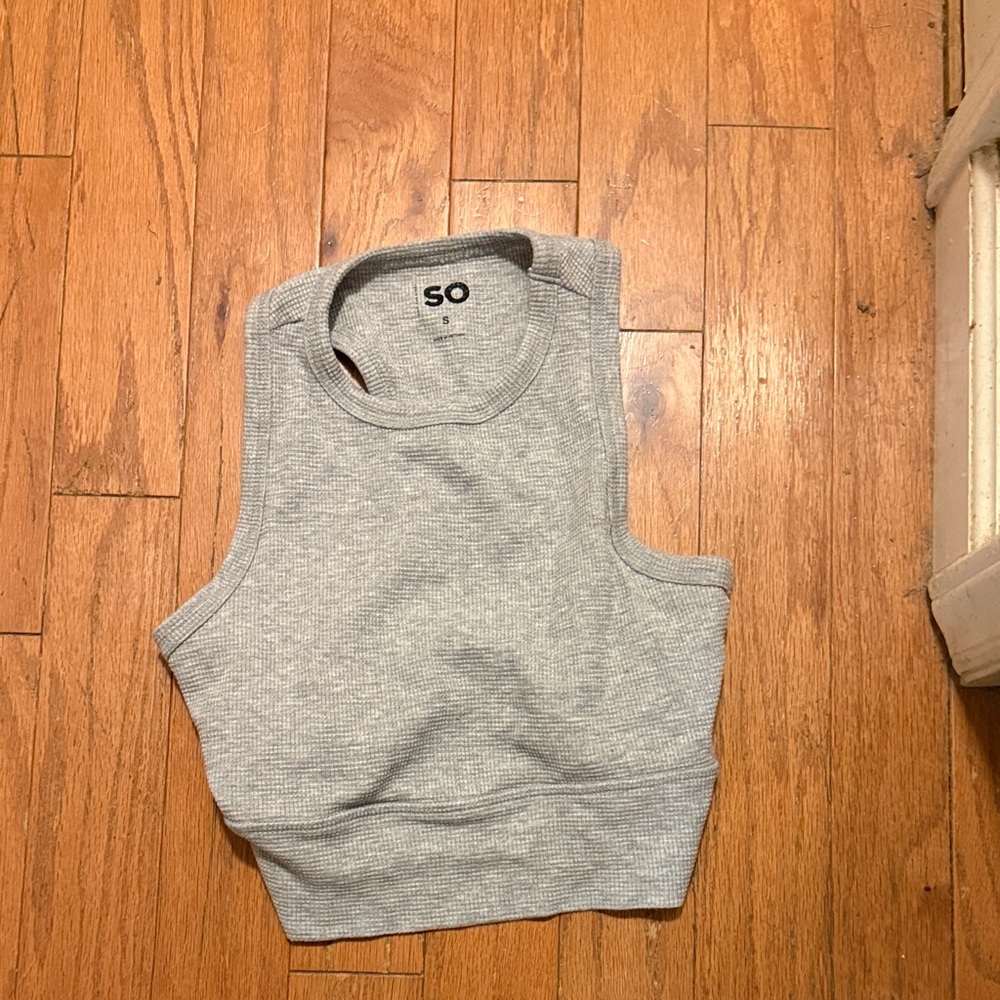 SO Light Gray Ribbed Tank Top